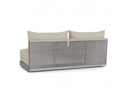 Harbour Antigua 2 Seat Armless Sofa - Aluminum Taupe, Siesta Taupe, Rope Light Gray