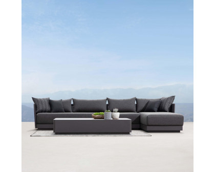 Harbour Antigua 2 Seat 1 Arm Left - Aluminum Asteroid, Lisos Grafito, Rope Dark Gray