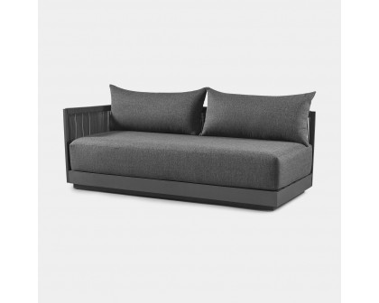 Harbour Antigua 2 Seat 1 Arm Left - Aluminum Asteroid, Panama Grafito, Rope Dark Gray