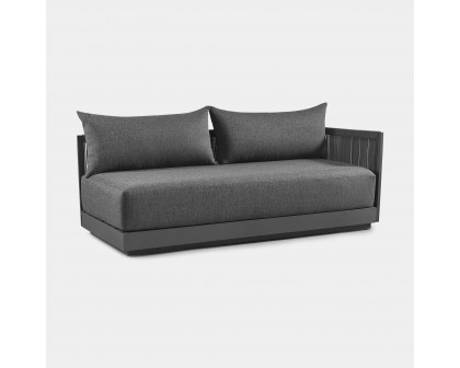 Harbour Antigua 2 Seat 1 Arm Right - Aluminum Asteroid, Lisos Grafito, Rope Dark Gray