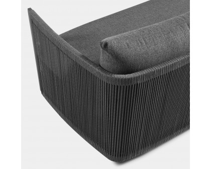 Harbour Antigua 2 Seat 1 Arm Right - Aluminum Asteroid, Riviera Slate, Rope Dark Gray