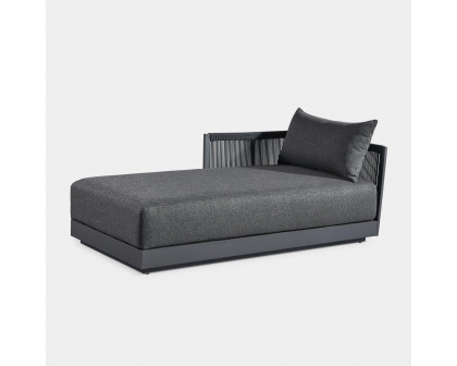 Harbour Antigua Chaise Left - Aluminum Asteroid, Lisos Grafito, Rope Dark Gray