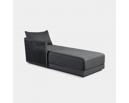 Harbour Antigua Chaise Left - Aluminum Asteroid, Lisos Grafito, Rope Dark Gray