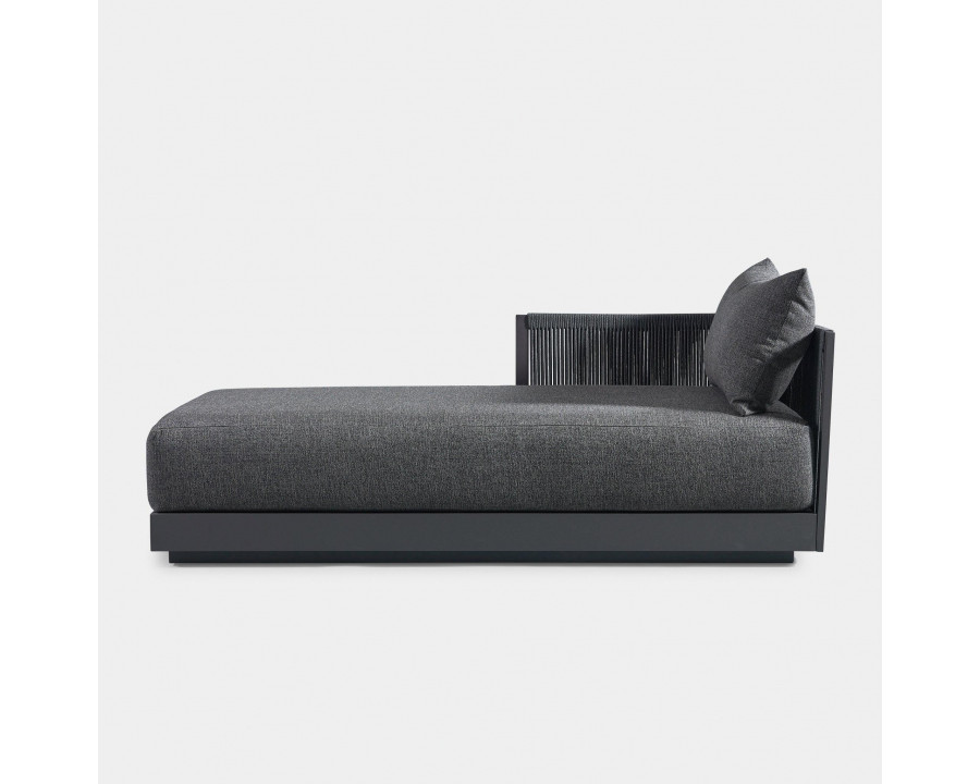 Harbour Antigua Chaise Left - Aluminum Asteroid, Lisos Piedra, Rope Dark Gray