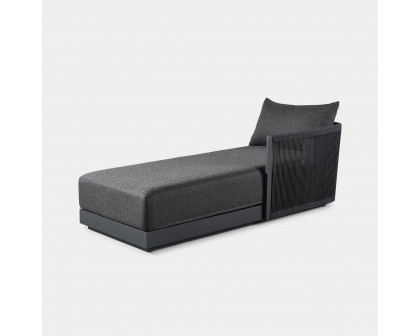 Harbour Antigua Chaise Right - Aluminum Asteroid, Lisos Grafito, Rope Dark Gray