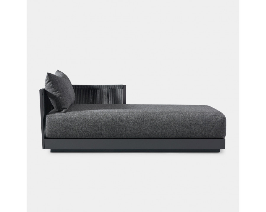 Harbour Antigua Chaise Right - Aluminum Asteroid, Lisos Piedra, Rope Dark Gray