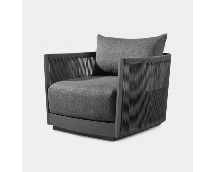 Harbour Antigua Lounge Chair - Aluminum Asteroid, Lisos Grafito, Rope Dark Gray