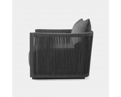 Harbour Antigua Lounge Chair - Aluminum Asteroid, Lisos Grafito, Rope Dark Gray