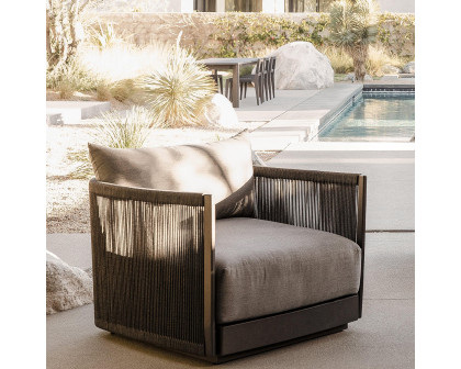 Harbour Antigua Lounge Chair - Aluminum Asteroid, Lisos Grafito, Rope Dark Gray