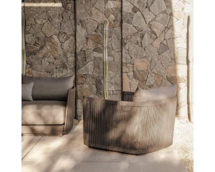 Harbour Antigua Lounge Chair - Aluminum Asteroid, Lisos Piedra, Rope Dark Gray