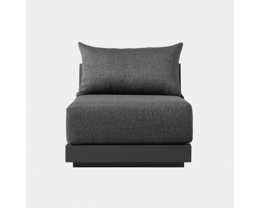 Harbour Antigua Armless Single - Aluminum Asteroid, Siesta Indigo, Rope Dark Gray