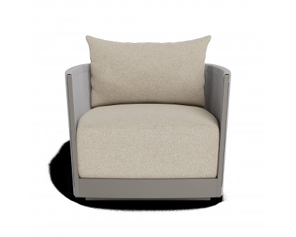 Harbour Antigua Swivel Lounge Chair - Aluminum Asteroid, Panama Blanco, Rope Dark Gray