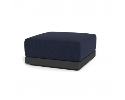 Harbour Antigua Ottoman - Aluminum Asteroid, Siesta Indigo