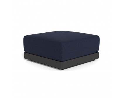 Harbour Antigua Ottoman - Aluminum Asteroid, Siesta Indigo