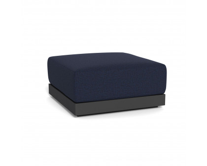 Harbour Antigua Ottoman - Aluminum Asteroid, Siesta Indigo