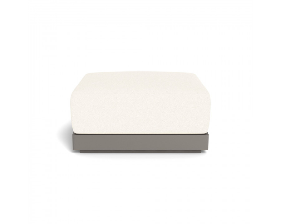 Harbour Antigua Ottoman - Aluminum Taupe, Riviera Ivory