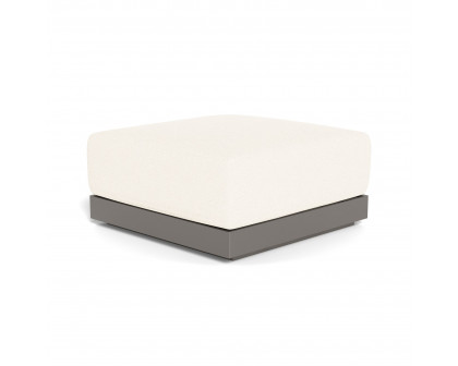 Harbour Antigua Ottoman - Aluminum Taupe, Riviera Ivory