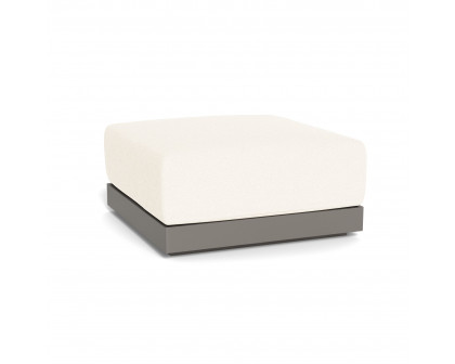 Harbour Antigua Ottoman - Aluminum Taupe, Riviera Ivory