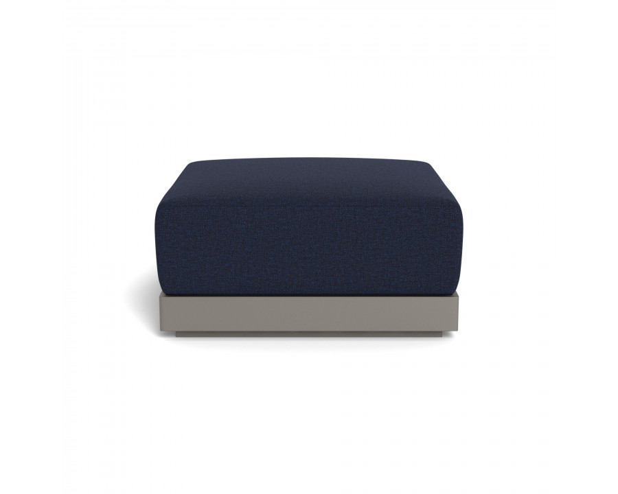 Harbour Antigua Ottoman - Aluminum Taupe, Siesta Indigo