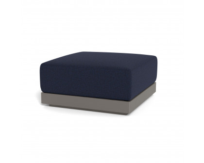 Harbour Antigua Ottoman - Aluminum Taupe, Siesta Indigo