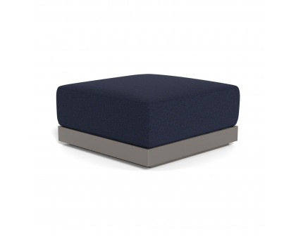 Harbour Antigua Ottoman - Aluminum Taupe, Siesta Indigo