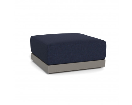 Harbour Antigua Ottoman - Aluminum Taupe, Siesta Indigo