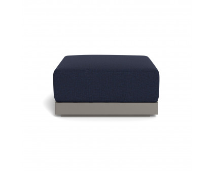 Harbour Antigua Ottoman - Aluminum Taupe, Siesta Indigo