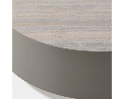 Harbour Antigua Round Coffee Table - Aluminum Asteroid, Laminam Noir