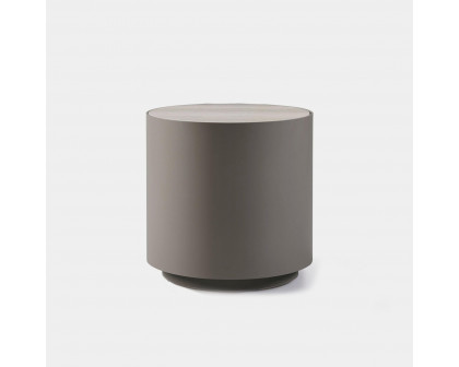 Harbour Antigua Round Side Table - Aluminum Asteroid, Laminam Noir