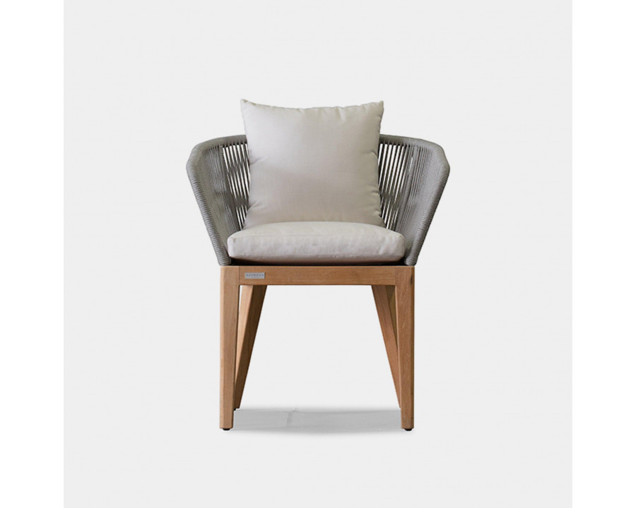 Harbour Avalon Dining Chair - Teak Natural, Lisos Grafito, Rope Dark Gray