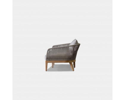 Harbour Avalon 3 Seat Sofa - Teak Natural, Canvas Natural, Rope Light Gray