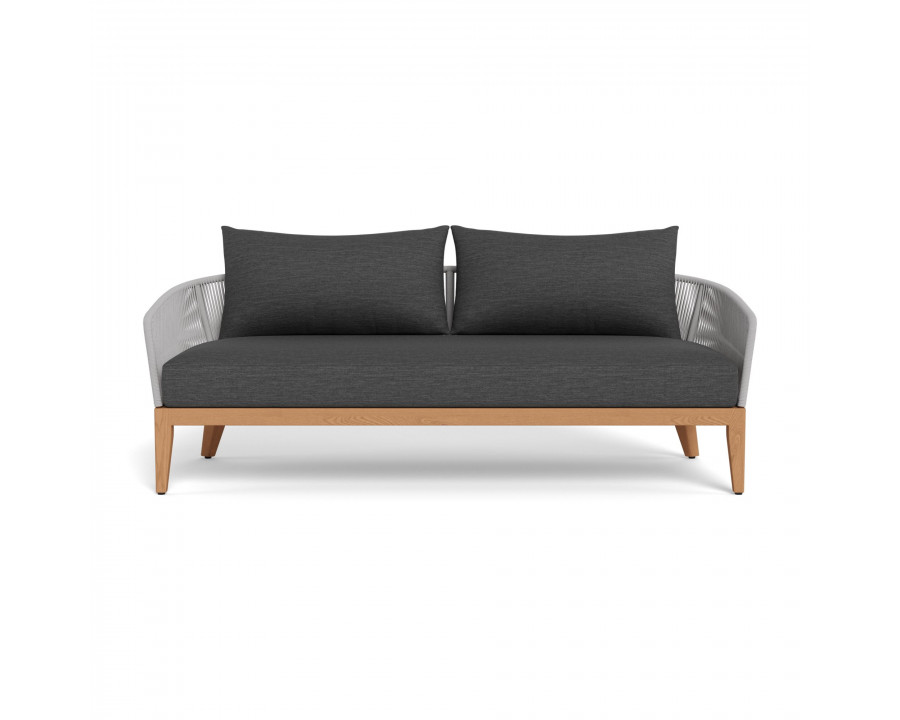 Harbour Avalon 2 Seat Sofa - Teak Natural, Lisos Grafito, Rope Light Gray