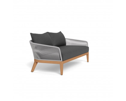 Harbour Avalon 2 Seat Sofa - Teak Natural, Lisos Grafito, Rope Light Gray