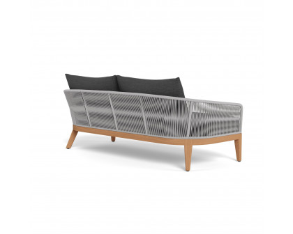 Harbour Avalon 2 Seat Sofa - Teak Natural, Lisos Grafito, Rope Light Gray