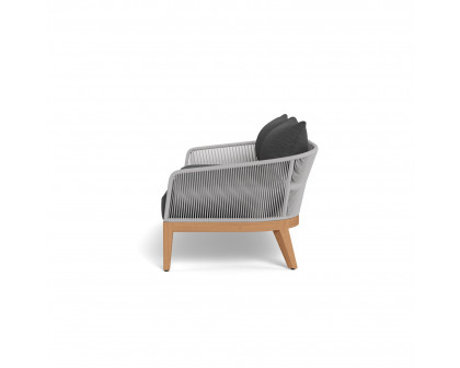 Harbour Avalon 2 Seat Sofa - Teak Natural, Lisos Grafito, Rope Light Gray