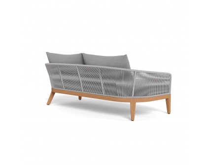 Harbour Avalon 2 Seat Sofa - Teak Natural, Lisos Piedra, Rope Light Gray