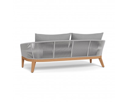 Harbour Avalon 2 Seat Sofa - Teak Natural, Lisos Piedra, Rope Light Gray