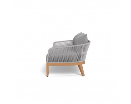 Harbour Avalon 2 Seat Sofa - Teak Natural, Lisos Piedra, Rope Light Gray