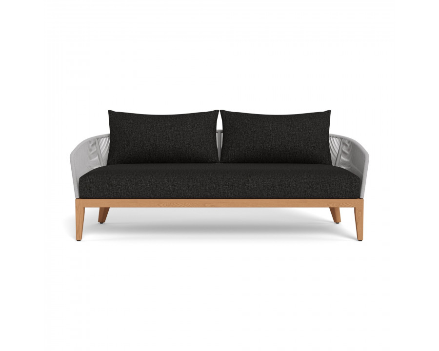 Harbour Avalon 2 Seat Sofa - Teak Natural, Copacabana Midnight, Rope Light Gray