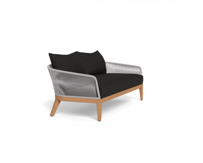 Harbour Avalon 2 Seat Sofa - Teak Natural, Copacabana Midnight, Rope Light Gray