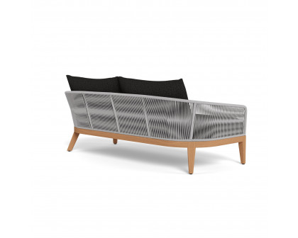 Harbour Avalon 2 Seat Sofa - Teak Natural, Copacabana Midnight, Rope Light Gray