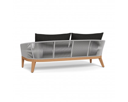 Harbour Avalon 2 Seat Sofa - Teak Natural, Copacabana Midnight, Rope Light Gray