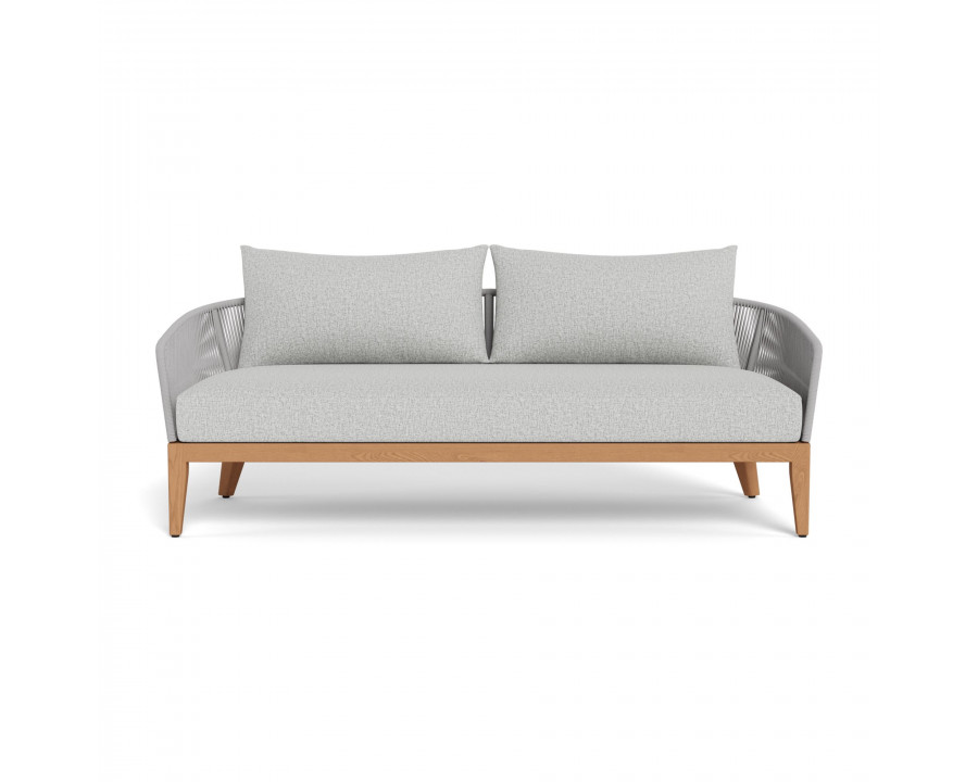 Harbour Avalon 2 Seat Sofa - Teak Natural, Copacabana Sand, Rope Light Gray