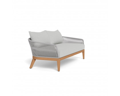 Harbour Avalon 2 Seat Sofa - Teak Natural, Copacabana Sand, Rope Light Gray