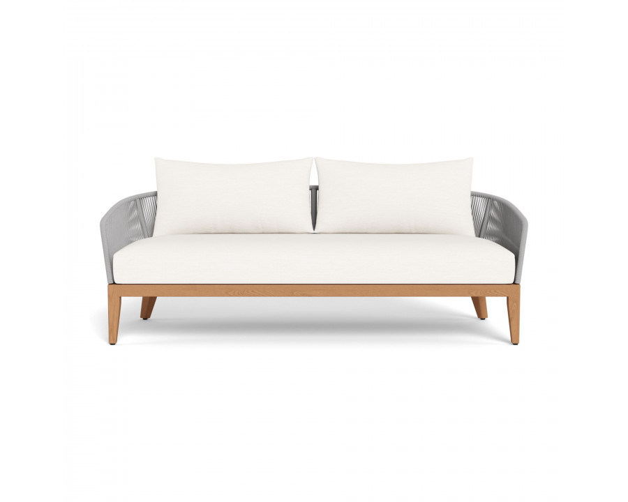 Harbour Avalon 2 Seat Sofa - Teak Natural, Panama Blanco, Rope Light Gray