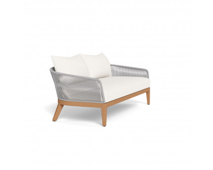 Harbour Avalon 2 Seat Sofa - Teak Natural, Panama Blanco, Rope Light Gray