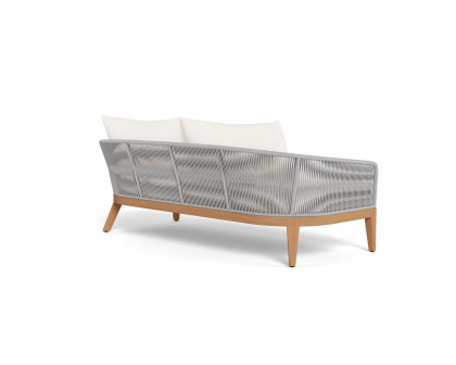 Harbour Avalon 2 Seat Sofa - Teak Natural, Panama Blanco, Rope Light Gray