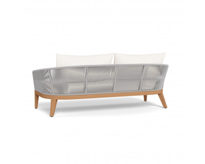 Harbour Avalon 2 Seat Sofa - Teak Natural, Panama Blanco, Rope Light Gray