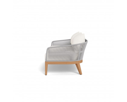 Harbour Avalon 2 Seat Sofa - Teak Natural, Panama Blanco, Rope Light Gray