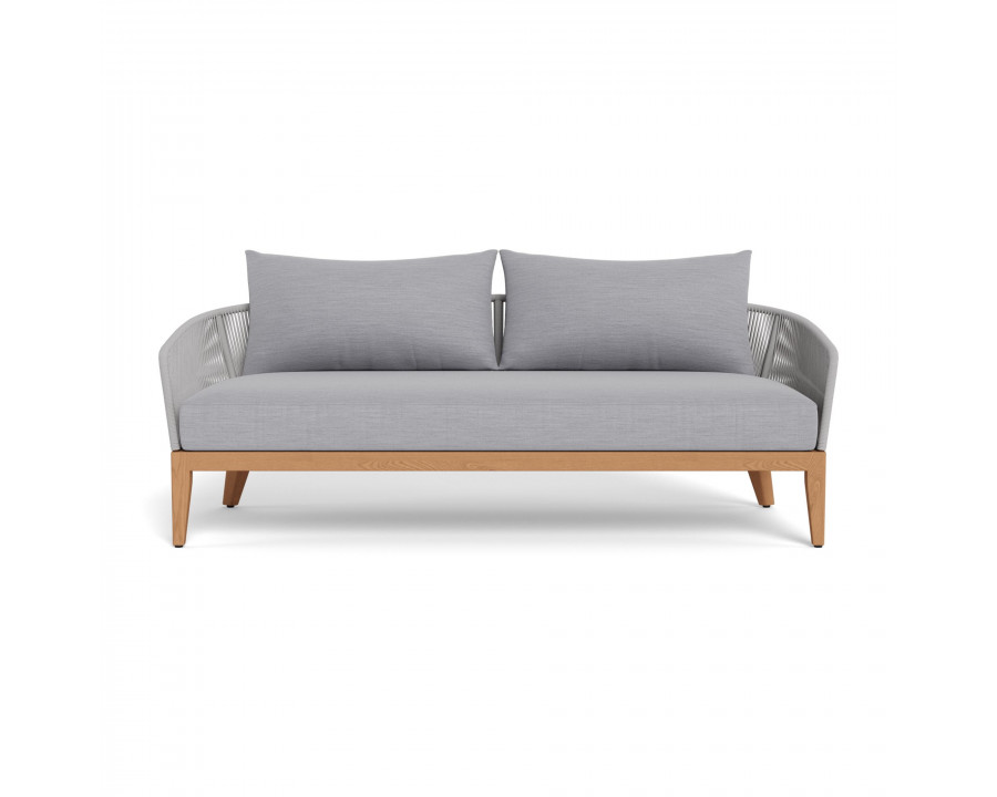 Harbour Avalon 2 Seat Sofa - Teak Natural, Panama Cloud, Rope Light Gray